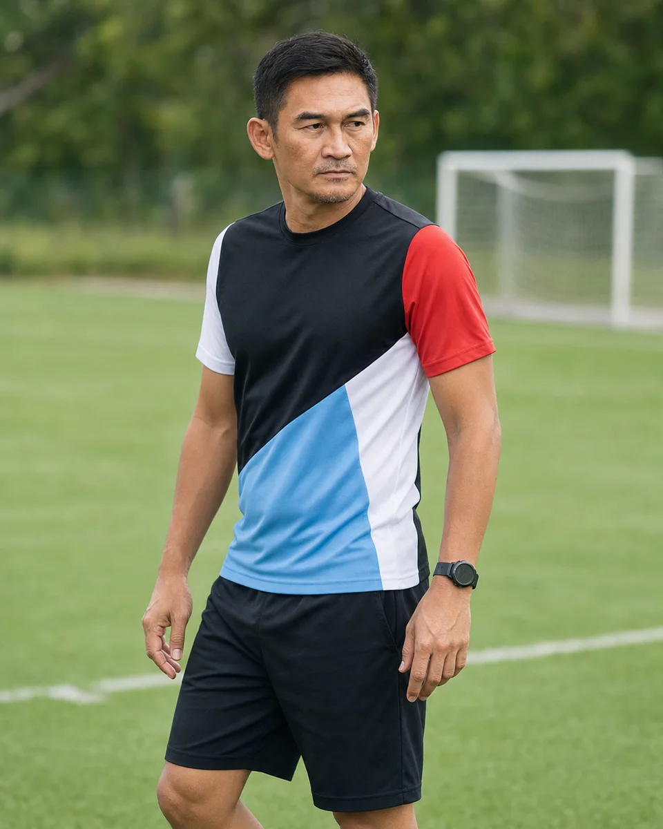 Technical Director Nazri Nasir coaching on a football pitch